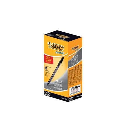 Caneta Bic Esferográfica Cristal Precisão Suavidade Cor Preta Caixa Com 25 Unidades - 902489