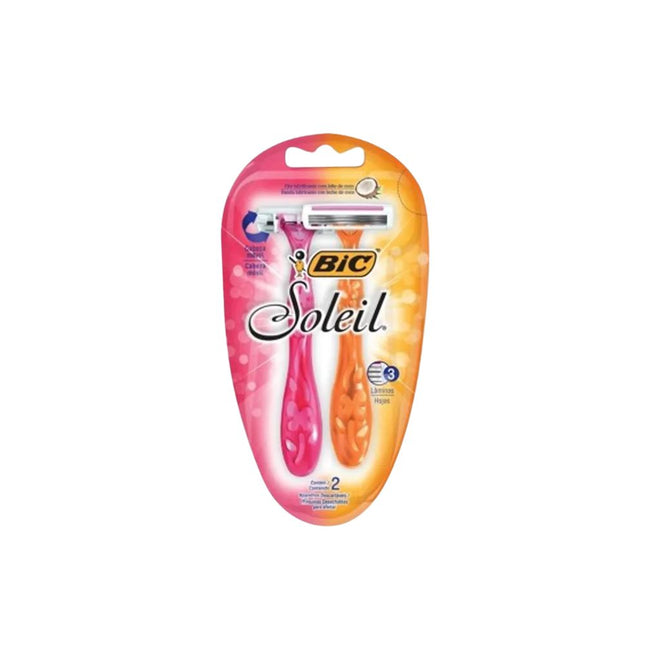 Aparelho de Barbear Bic Soleil Rosa/Laranja Com 02 Unidades - 929994