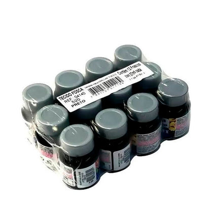 Tinta Acrilex Tecido 37ml Cor 520 Preto Caixa Com 12 Unidades- 4140