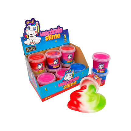 Puxa Puxa Slime Unicornio Balcao Das Magicas 180g Com 12 Unidades