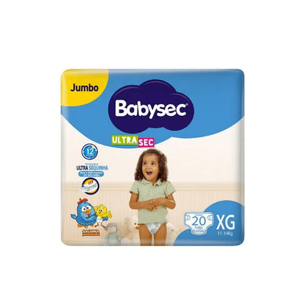 Fralda Descartáveis Babysec Galinha Pintadinha Jumbo Tamanho XG Pacote Com 20 Unidades - 9542