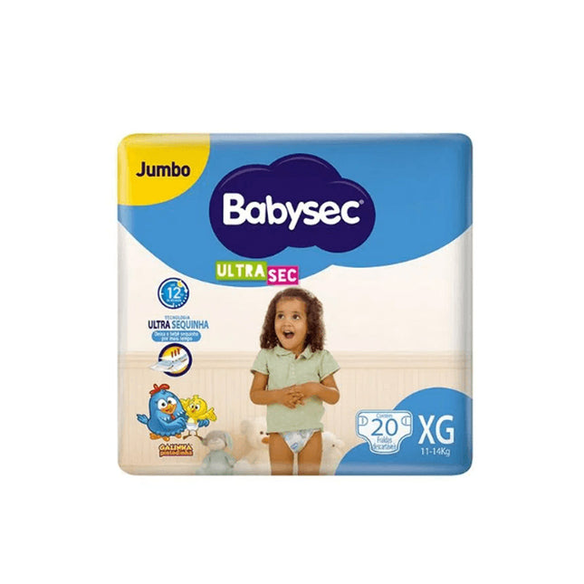 Fralda Descartáveis Babysec Galinha Pintadinha Jumbo Tamanho XG Pacote Com 20 Unidades - 9542