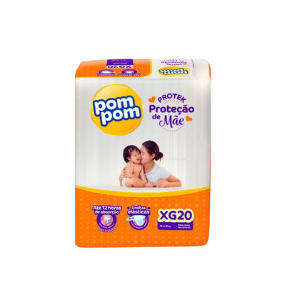 Fralda Desc.Infantil Pompom Protek Tamanho .XG Pacote Com 20 Unidades - 203702