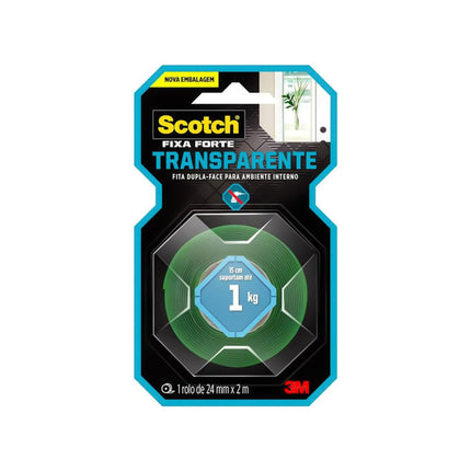 Fita 3M Fixa Forte 25mmx2m Cor Transparente - 4420194