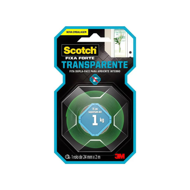 Fita 3M Fixa Forte 25mmx2m Cor Transparente - 4420194