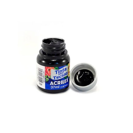 Tinta Acrilex Tecido 37ml Cor 520 Preto Caixa Com 12 Unidades- 4140