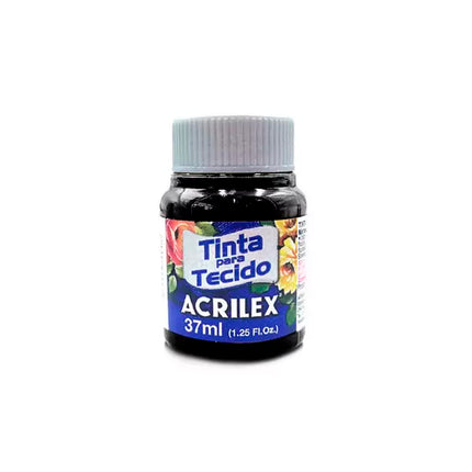 Tinta Acrilex Tecido 37ml Cor 520 Preto Caixa Com 12 Unidades- 4140