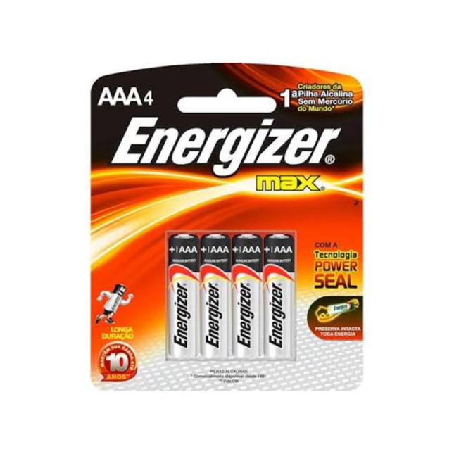 Pilha Energizer Alc.Max AAA4 Com 04 Unidades - E303315802