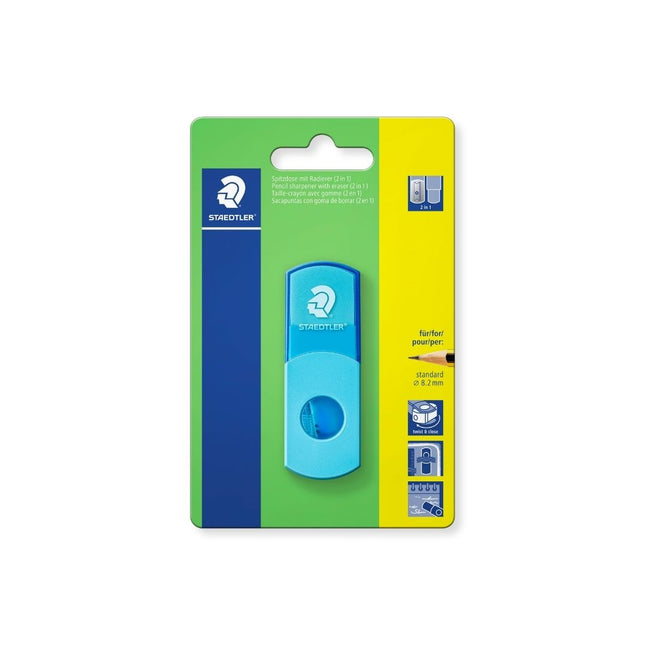Apontador Staedtler Lapis Azul Neon Com Reservatorio E Borracha Blister Com 01 Unidade - 511SEF30BK