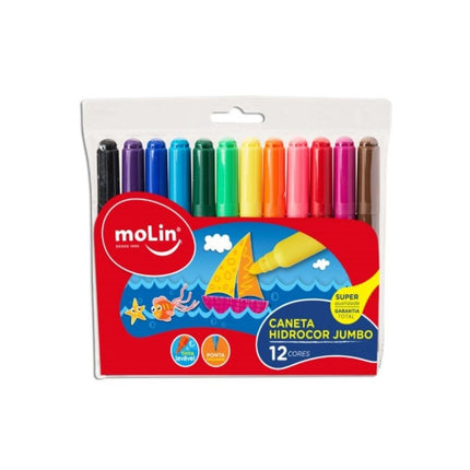 Caneta Hidrografica Molin 99JUMBO Color 12 Cores Com 01 Unidade - 5066