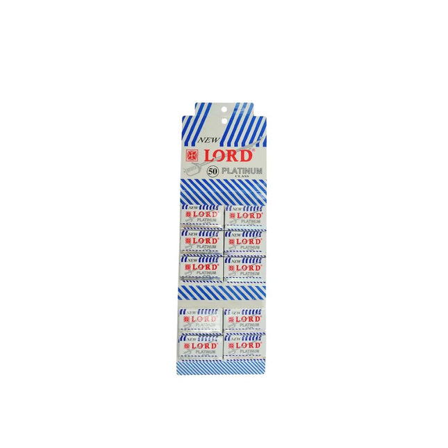 Lâmina De Barbear Lord Platinum Class Cor Branca Cartela Com 50 Unidades