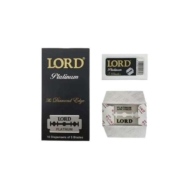 Lâmina De Barbear Lord Platinum Black The Diamond Edge Cartela Com 50 Unidades -L.101bk