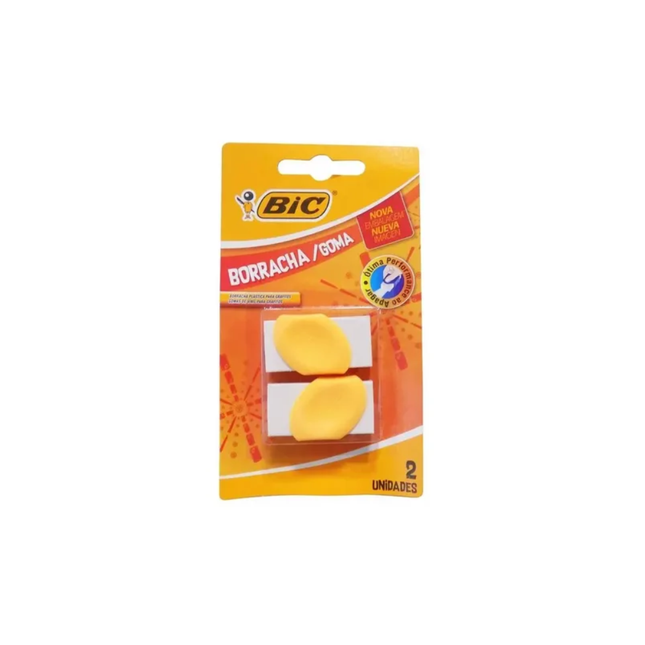 Borracha Branca Bic Eraser Plastica Blister Cartela Com 02 Unidades - 1105591/884643