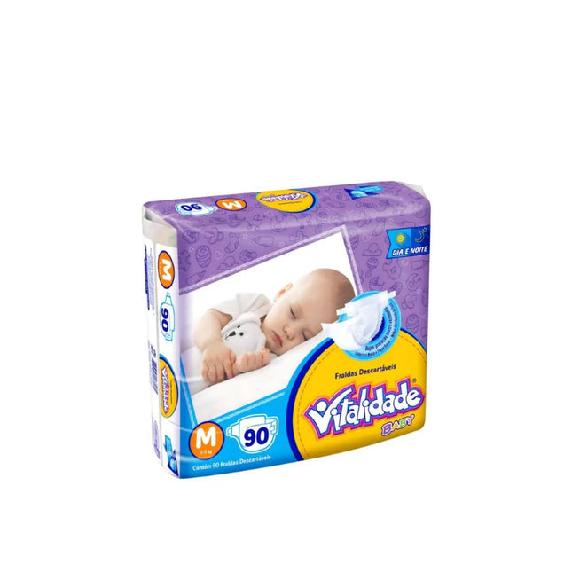 Fralda Desc.Infantil Vitalidade Baby Tamanho .M Pacote Com 90 Unidades