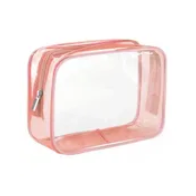 Necessaire Amw Transparente Cor Pink Com 03 Unidades Pcs - 150C