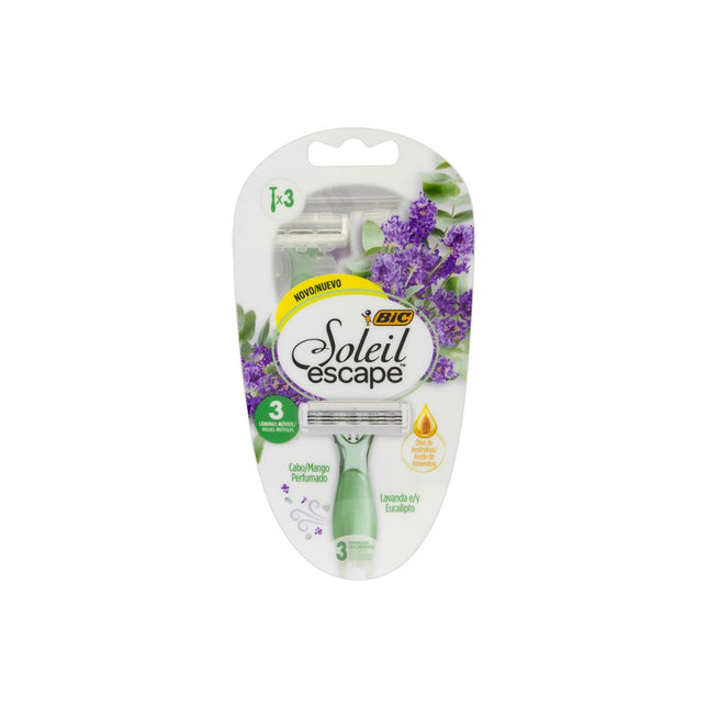 Apar.Barba Bic Soleil Escape Lavanda E Eucalipto Com 03 Unidades - 970873