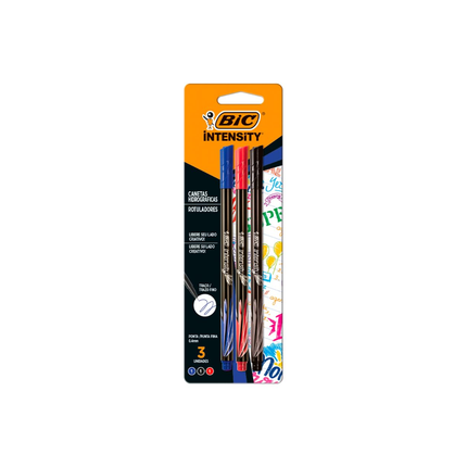 Caneta Hidrografica Bic Intensity Sortido Cartela Com 03 Unidades - 971107