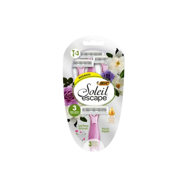 Apar.Barba Bic Soleil Escape Rosa E Magnolia Com 03 Unidades - 516008