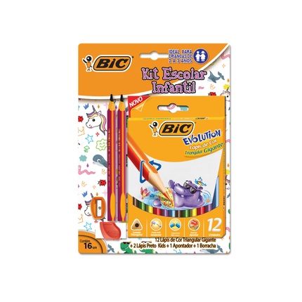 Kit Escolar Bic Triangular Com 16 Unidades Pcs - 935404