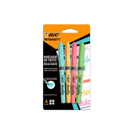 Marcador Briteliner Grip Past Bic Briter Com 04 Unidades - 522229