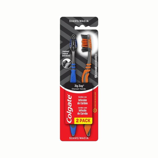 Escova Dental Colgate Zig Zag Carvao Com 02 Unidades Pcs - 11507