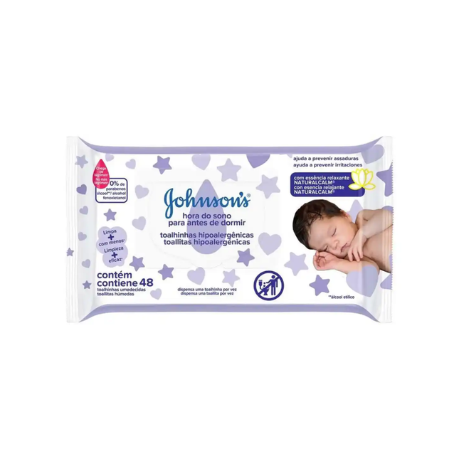 Lenço Umedecido Johnson &amp; Johnson Baby Hora Do Sono Com 48 Unidades - 535783