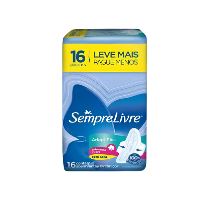Absorvente J&J Sl Adapt Plus Suave Leve 16 Pague Menos Com Aba Com 16 Unidades - 556294
