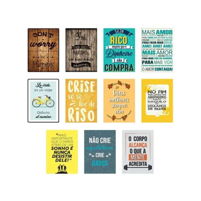 Placa Decorativa 21X15cm Frases Variados MDF Onyx - 6667
