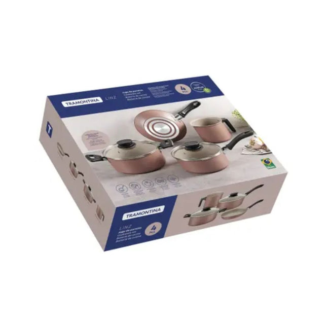Jogo Panelas Tramontina Aluminio Antiaderente Starflon Max Mocaccino Com 04 Unidades Pcs 28299304