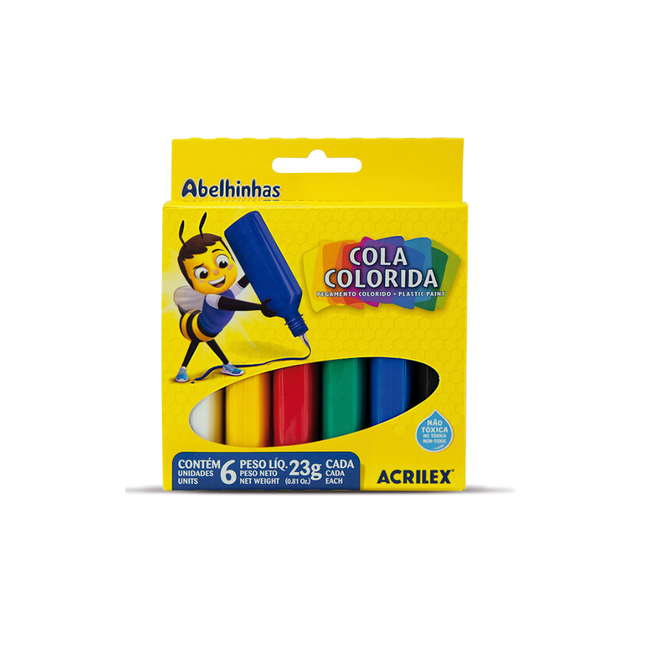 Plastic Paint Acrilex Estojo Com 06 Unidades 20ml Com 01 Unidade - 03206