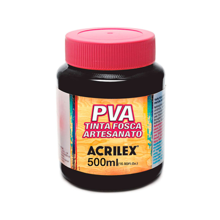 Tinta Acrilex PVA 500ml 520 Preto Com 01 Unidade - 03250