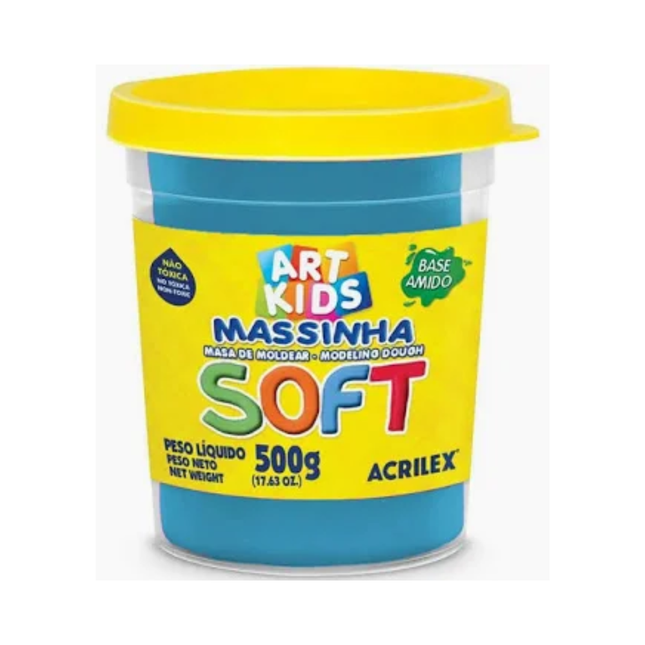 Massa De Modelar Soft Acrilex 500g Azul - 7350-109
