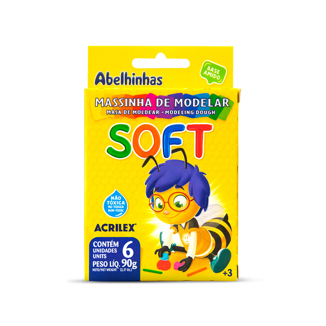 Massa Para Modelar Soft Acrilex Com 06 Unidades Cores Com 01 Unidade - 7316