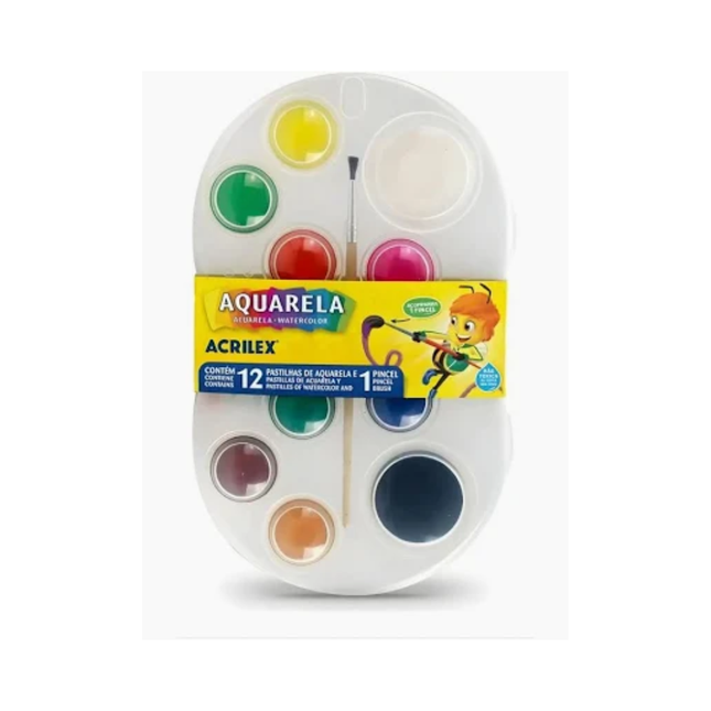 Aquarela Acrilex Estojo 12 Cores Com 01 Unidade - 01812