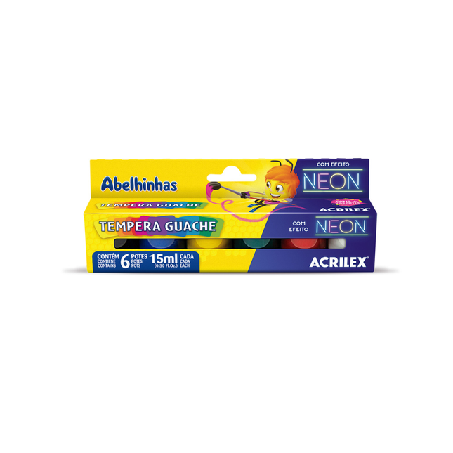 Tinta Guache Neon 15ml Acrilex Com 01 Unidade - 01006