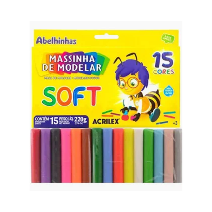 Massa De Modelar Soft Acrilex 15 Cores Com 01 Unidade - 07314