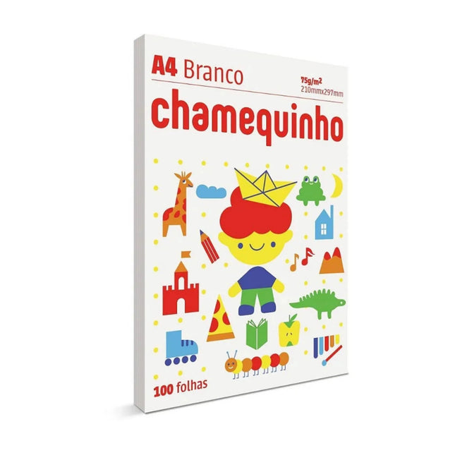 Papel sulfite branco CHAMEQUINHO, A4 75g 100 folhas