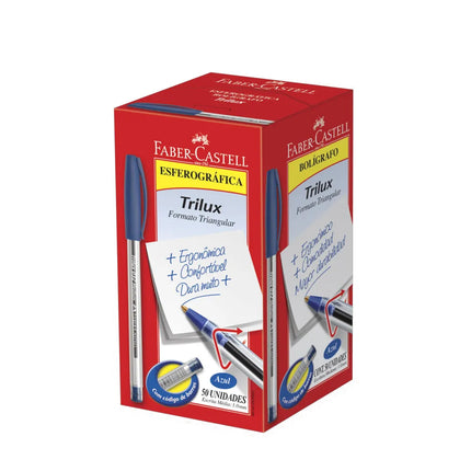 Caneta Faber Esf.Trilux 032 Media Cor Azul Com 50 Unidades -  032/Az