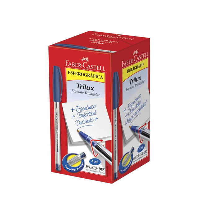 Caneta Faber Esf.Trilux 032 Media Cor Azul Com 50 Unidades -  032/Az