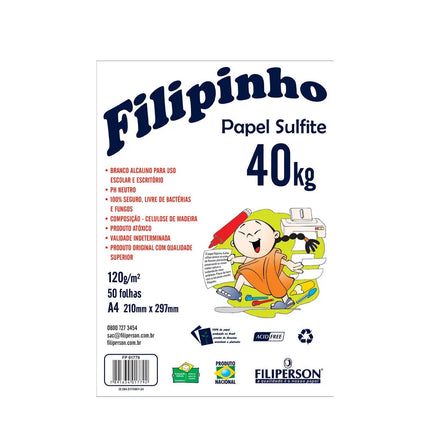 Papel Sulfite Filipinho A4 120G Com 50 Folhas -  1779