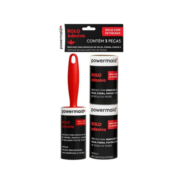 Rolo Adesivo Tira Pelos Refil Com 03 Unidades Pcs Cor Vermelho - 1.26008.36.2860