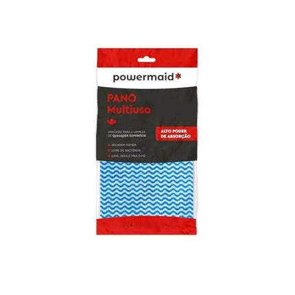 Pano Multiuso Powermaid Tamanho 30X50cm Cor Azul Com 05 Unidades - 1.26020.37.3389