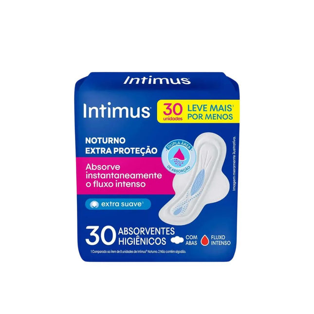 Absorvente Kimberly Fem Gel Noturno Com Aba Suave Com 30 Unidades - 72496