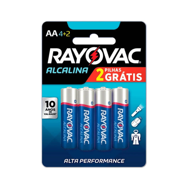 Pilha Rayovac Alc.Pq (AA) Com 04 Unidades - 20866