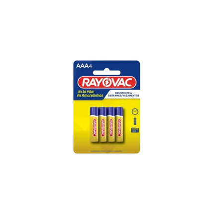 Pilha Rayovac Palito Zinco Carvão (AAA) Com 04 Unidades - 0307