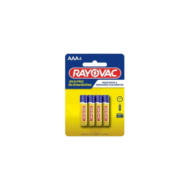 Pilha Rayovac Palito Zinco Carvão (AAA) Com 04 Unidades - 0307