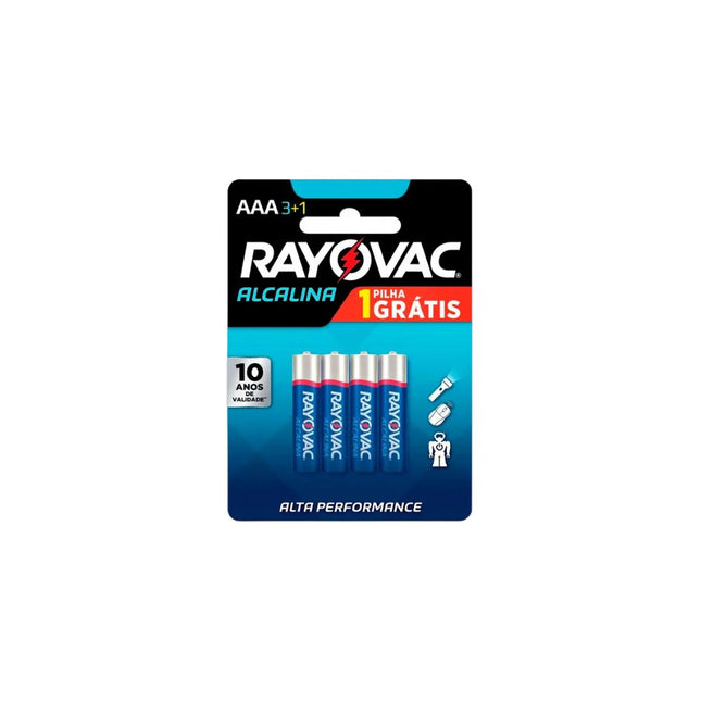 Pilha Rayovac Alcalina AAA Leve 4 Pague 3 Cartela Com 04 Unidades - 20324
