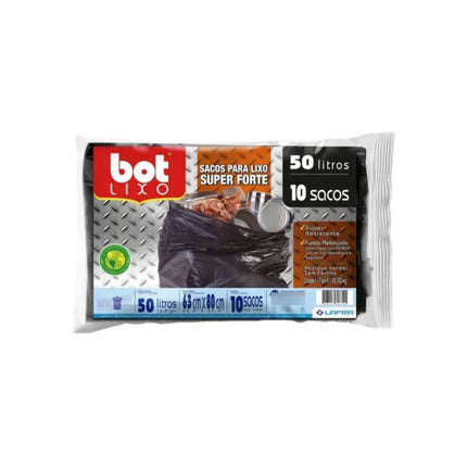 Saco Lixo 50lts Lafra Reforcado 63X80cm Preto Com 10 Unidades - 029-FD50
