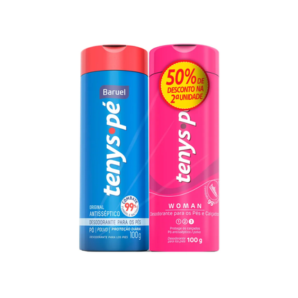 Talco Antisseptico Tenys Pe Baruel Em Po Original + Woman 100g - 123302790