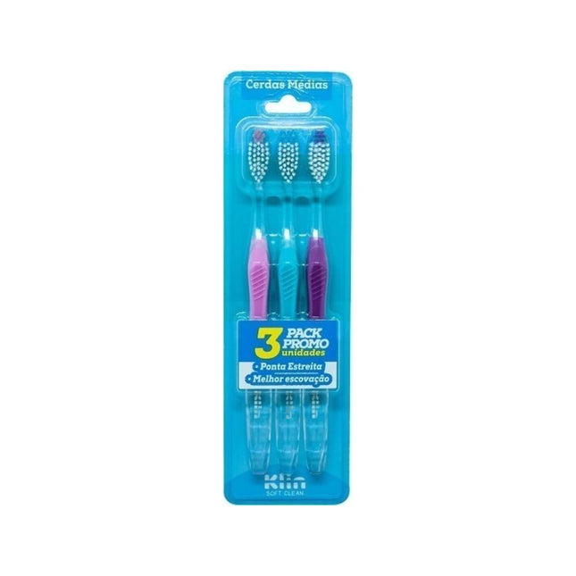 Kit Escova Dental Soft Clean Media Marco Boni Com 03 Unidades Pcs - 9124